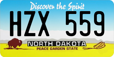 ND license plate HZX559
