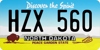 ND license plate HZX560