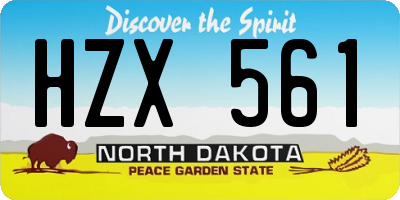 ND license plate HZX561