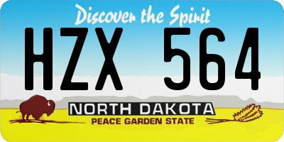 ND license plate HZX564