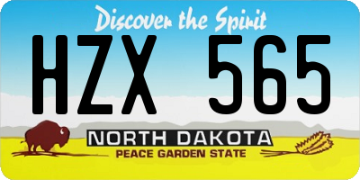 ND license plate HZX565
