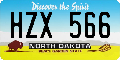 ND license plate HZX566