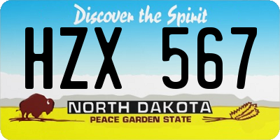ND license plate HZX567
