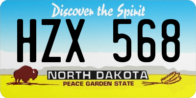 ND license plate HZX568