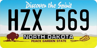 ND license plate HZX569
