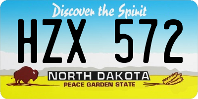ND license plate HZX572