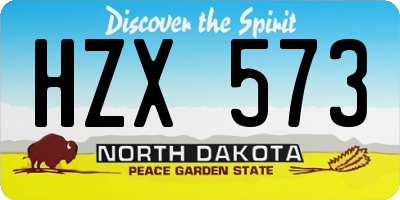 ND license plate HZX573