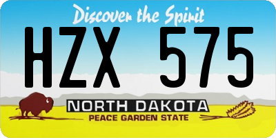 ND license plate HZX575
