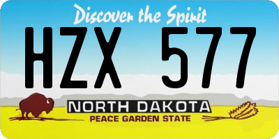 ND license plate HZX577