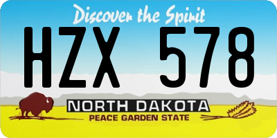 ND license plate HZX578