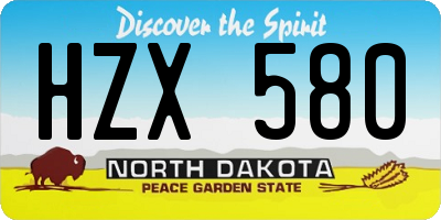 ND license plate HZX580