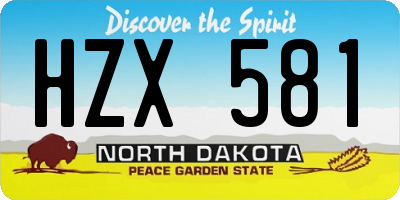 ND license plate HZX581