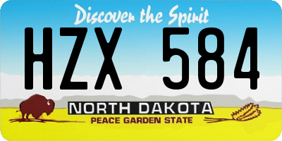 ND license plate HZX584