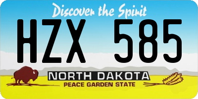 ND license plate HZX585
