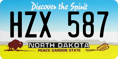 ND license plate HZX587