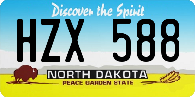 ND license plate HZX588