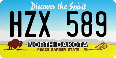 ND license plate HZX589