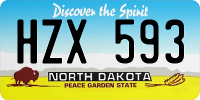 ND license plate HZX593