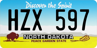 ND license plate HZX597