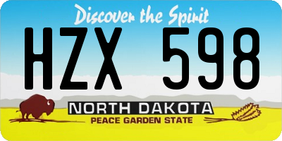 ND license plate HZX598