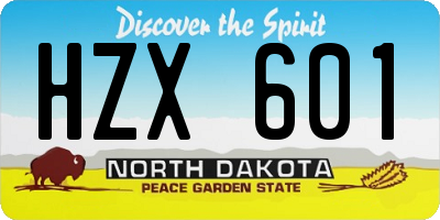ND license plate HZX601