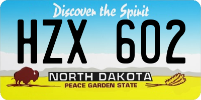 ND license plate HZX602