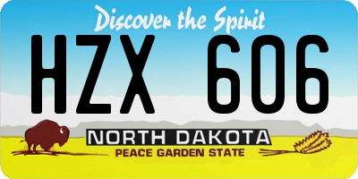 ND license plate HZX606