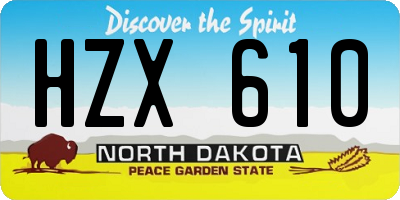 ND license plate HZX610