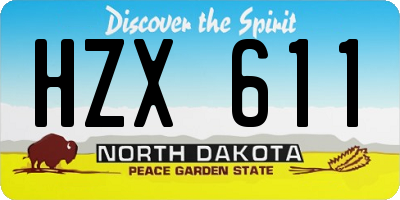ND license plate HZX611