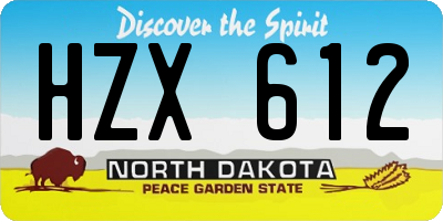 ND license plate HZX612