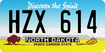 ND license plate HZX614