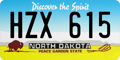 ND license plate HZX615