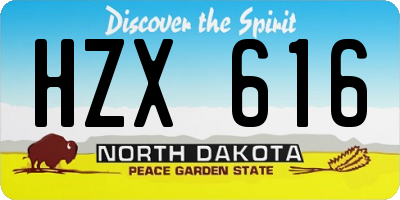 ND license plate HZX616