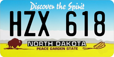 ND license plate HZX618
