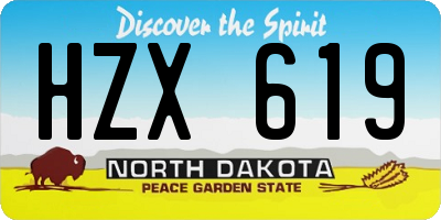 ND license plate HZX619