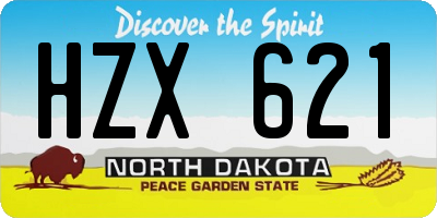 ND license plate HZX621