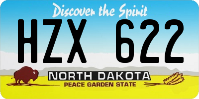 ND license plate HZX622