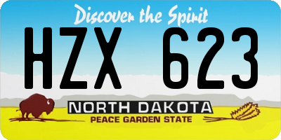 ND license plate HZX623