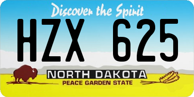 ND license plate HZX625
