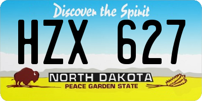 ND license plate HZX627