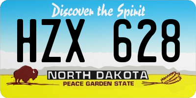 ND license plate HZX628