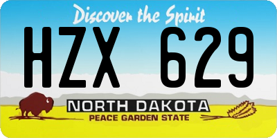 ND license plate HZX629