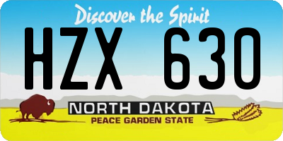 ND license plate HZX630
