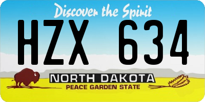 ND license plate HZX634