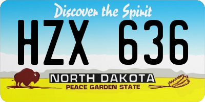 ND license plate HZX636