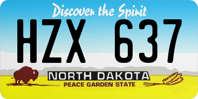 ND license plate HZX637