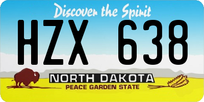ND license plate HZX638