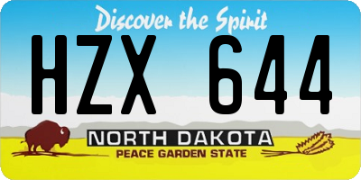 ND license plate HZX644