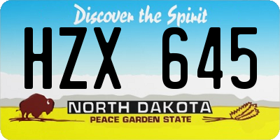 ND license plate HZX645