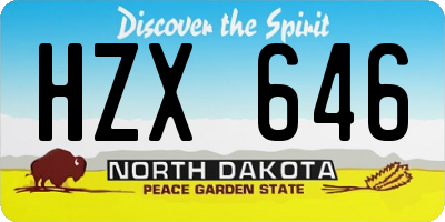 ND license plate HZX646